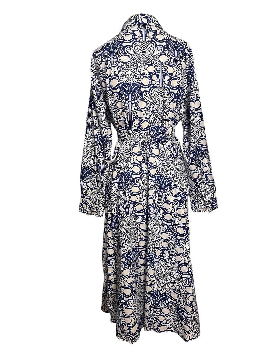 NWT Boden Floral Long Sleeve Shirt Dress Fit &  Flare Gardenia Swirl 16-18 R - Picture 7 of 10